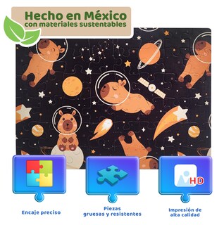 Foto 5 | Foto 5 | Rompecabezas Infantil Capibara Flink 48 Piezas El Animal Más Chill Y Kawaii De Internet