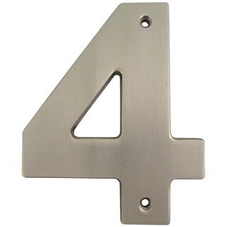 Foto 1 | Foto 1 | House Number Stone Harbor Hardware #4 13 Cm Níquel Satinado - Venta Internacional.