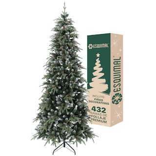 Foto 1 | Foto 1 | Árbol De Navidad Esquimal Pino Tipo Lápiz 1.50m Verde Nevado Con Piñas