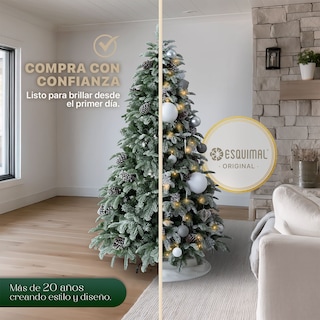 Foto 6 | Foto 6 | Árbol De Navidad Esquimal Pino Frondoso Nevado Verde 1.80m Con Piñas