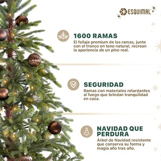 Foto 2 | Foto 2 | Árbol De Navidad Esquimal Pino Escandinavo Verde 2.50m Con Ramas Tridimensionales