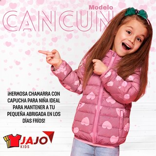 Foto 2 | Foto 2 | Chamarra Para Niña Cancun Rosa Abrigadora Con Capucha Térmica Invernal
