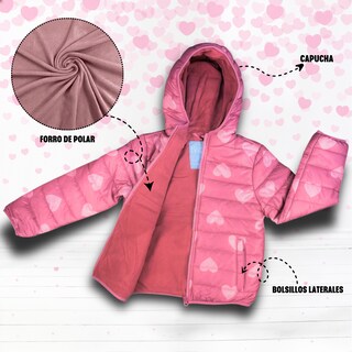 Foto 3 | Foto 3 | Chamarra Para Niña Cancun Rosa Abrigadora Con Capucha Térmica Invernal