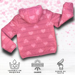 Foto 4 | Foto 4 | Chamarra Para Niña Cancun Rosa Abrigadora Con Capucha Térmica Invernal