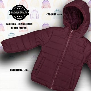 Foto 3 | Foto 3 | Chamarra Para Niña Mina Vino Abrigadora Con Capucha Térmica Invernal