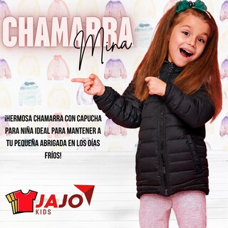Foto 2 | Foto 2 | Chamarra Para Niña Mina Negro Abrigadora Con Capucha Térmica Invernal