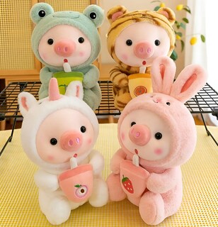 Foto 3 | Foto 3 | Xtellar Cerdito De Peluche Verde Aspiracional Con Capucha De Conejito 25cm - Regalo Sofisticado