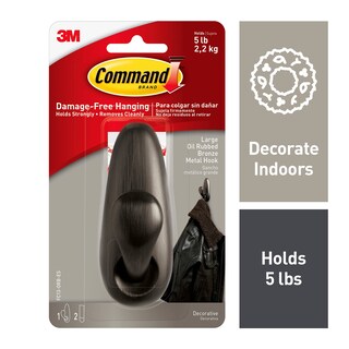 Foto 2 | Foto 2 | Gancho De Almacenamiento Command Metal Grande Decorativo Con Capacidad Para 2 2 Kg - Venta Internacional.