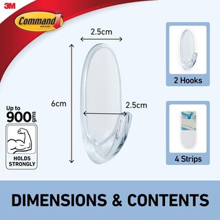 Foto 5 | Foto 5 | Ganchos De Almacenamiento Command Medium Clear Paquete De 2 - Venta Internacional.