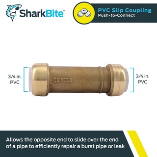 Foto 2 | Foto 2 | Acoplamiento Deslizante De Pvc Sharkbite Conector A Presión De Latón De 3/4 Pulgadas - Venta Internacional.