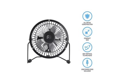 Foto 3 | Foto 3 | Ventilador De Mesa Perfectaire 4'' Blade Con Alimentación Usb Negro - Venta Internacional.