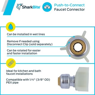 Foto 4 | Foto 4 | Conector De Grifo Sharkbite De Latón Con Conexión A Presión De 1/4 X 1/2 Pulgadas - Venta Internacional.