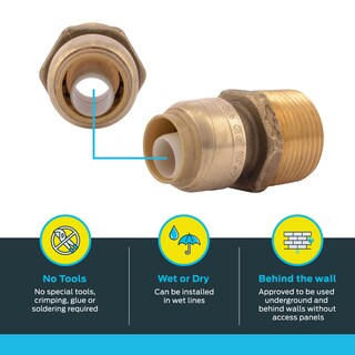 Foto 3 | Foto 3 | Adaptador Reductor De Latón Sharkbite De 1/2 X 3/4 Pulgadas Con Conexión A Presión - Venta Internacional.