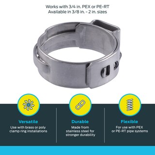 Foto 3 | Foto 3 | Anillo De Sujeción Sharkbite Uc955cp100 Para Tubo Pex De Acero Inoxidable De 3/4 Pulgadas - Venta Internacional.