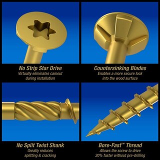 Foto 3 | Foto 4 | Tornillos Para Madera Power Pro 967784 #10 X 5 Bronce Con Revestimiento Epóxico 750 Unidades - Venta Internacional.