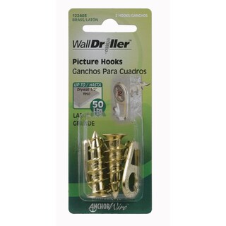 Foto 1 | Foto 1 | Picture Hooks Hillman Walldriller Latón 50 Libras Paquete De 2 - Venta Internacional.