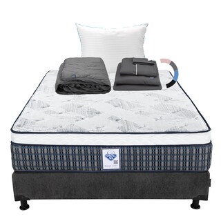 Foto 1 | Foto 1 | Colchón Spring Air Cardona Queen Size + Box Dicasa Gris Carbón + Almohada Royal + Protector Lux + Sábanas Royal