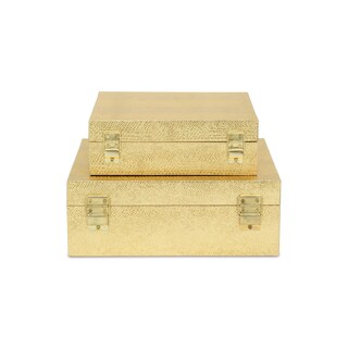 Foto 1 | Foto 1 | Juego De Cajas De Almacenamiento Cheung De Piel De Serpiente Dorada Hechas A Mano - Venta Internacional.