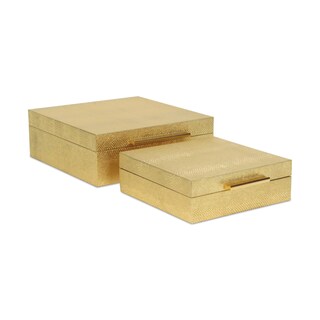 Foto 2 | Foto 2 | Juego De Cajas De Almacenamiento Cheung De Piel De Serpiente Dorada Hechas A Mano - Venta Internacional.