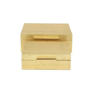 Foto 4 | Foto 4 | Juego De Cajas De Almacenamiento Cheung De Piel De Serpiente Dorada Hechas A Mano - Venta Internacional.