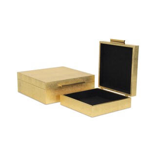 Foto 5 | Foto 5 | Juego De Cajas De Almacenamiento Cheung De Piel De Serpiente Dorada Hechas A Mano - Venta Internacional.