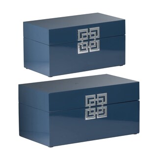 Foto 1 | Foto 1 | Set De 2 Cajas De Almacenamiento Benzara Neo 14 Color Azul 34 X 19 X 17 Cm - Venta Internacional.
