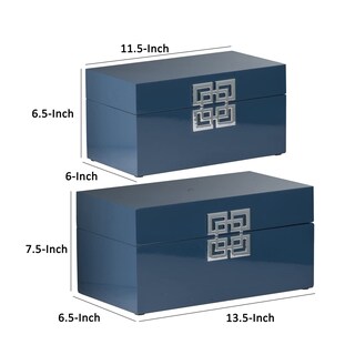 Foto 5 | Foto 5 | Set De 2 Cajas De Almacenamiento Benzara Neo 14 Color Azul 34 X 19 X 17 Cm - Venta Internacional.