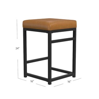 Foto 5 | Foto 5 | Taburete Industrial De Piel Sintética Benzara Sin Respaldo 41 X 41 X 61 Cm - Venta Internacional.
