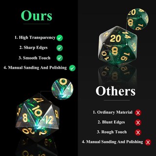 Foto 5 | Foto 5 | Juego De Dados Yemeko Hecho A Mano En Resina Para Mazmorras Y Dragones - Venta Internacional.