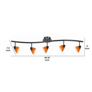 Foto 4 | Foto 4 | Luminaria Benzara 5 Luces Metal 120 V Color Negro Y Naranja - Venta Internacional.