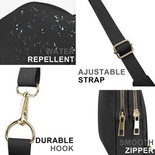 Foto 3 | Foto 3 | Bolso Bandolera Frenou Con 2 Cremalleras Impermeable Negro - Venta Internacional.