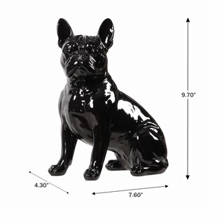 Foto 7 | Foto 7 | Figura Bulldog Francés Hi-line Gift Ltd. 25 Cm Color Negro - Venta Internacional.
