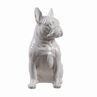 Foto 2 | Foto 2 | Figura Hi-line Gift Ltd. Bulldog Francés 25 Cm Color Blanco - Venta Internacional.