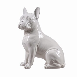 Foto 4 | Foto 4 | Figura Hi-line Gift Ltd. Bulldog Francés 25 Cm Color Blanco - Venta Internacional.