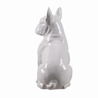 Foto 5 | Foto 5 | Figura Hi-line Gift Ltd. Bulldog Francés 25 Cm Color Blanco - Venta Internacional.