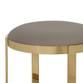 Foto 4 | Foto 4 | Taburete Otomano Benzara Niyo 48 Cm Redondo Piel Sintética Color Beige - Venta Internacional.