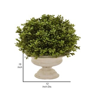 Foto 5 | Foto 5 | Planta Artificial Benzara Topiario De Madera De Boj 38 Cm Verde Y Blanco - Venta Internacional.