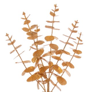 Foto 2 | Foto 2 | Corona De Eucalipto Artificial Con Purpurina Dorada Vickerman 61 Cm - Venta Internacional.