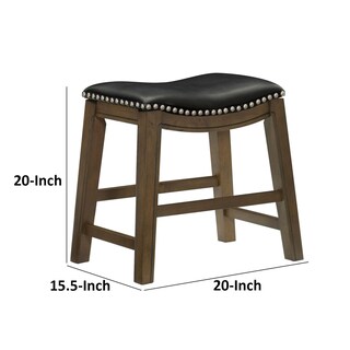 Foto 5 | Foto 5 | Taburete Benzara Miel 51 Cm Piel Sintética Madera Maciza Color Negro - Venta Internacional.