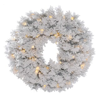 Foto 1 | Foto 1 | Corona Vickerman Led De Pino Flocado De 61 Cm Color Blanco Cálido - Venta Internacional.