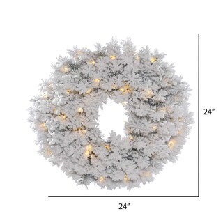 Foto 2 | Foto 2 | Corona Vickerman Led De Pino Flocado De 61 Cm Color Blanco Cálido - Venta Internacional.