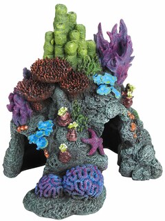 Foto 1 | Foto 1 | Adorno Para Acuario Cinta Azul Coral Rojo Escondite Pequeño - Venta Internacional.