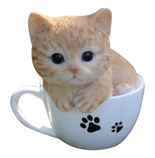 Foto 1 | Foto 1 | Figurine Hi-line Gift Ltd. - Taza De Té Para Gatito Color Naranja Atigrado - Venta Internacional.