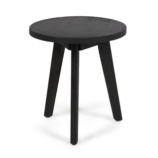Foto 2 | Foto 2 | Mesa Auxiliar Redonda Para Exteriores Benzara 41 Cm De Madera Gris Oscuro - Venta Internacional.