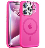 Funda Magnética Ultrarresistente Bosskiss Para Iphone 15 Pro Color Rosa Intenso - Venta Internacional.