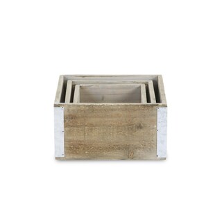 Foto 5 | Foto 5 | Maceta Cheung's Samil Juego De 3 Cajas Cuadradas De Madera De 22 X 22 X 11 Cm - Venta Internacional.