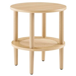 Foto 1 | Foto 1 | Mesa Auxiliar Redonda Table Modway Torus De Madera De Roble Con Ratán - Venta Internacional.