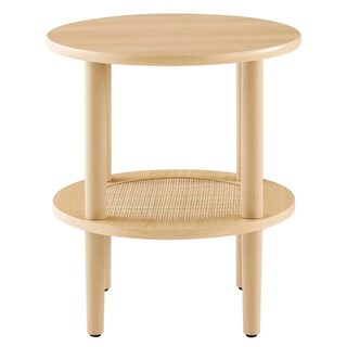 Foto 2 | Foto 2 | Mesa Auxiliar Redonda Table Modway Torus De Madera De Roble Con Ratán - Venta Internacional.