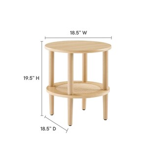 Foto 5 | Foto 5 | Mesa Auxiliar Redonda Table Modway Torus De Madera De Roble Con Ratán - Venta Internacional.
