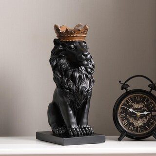 Foto 1 | Foto 1 | Sculpture Hi-line Gift Ltd. 37 Cm León Sentado Negro Resina - Venta Internacional.